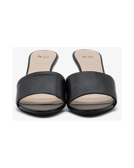 N°21 Black Heeled Mules
