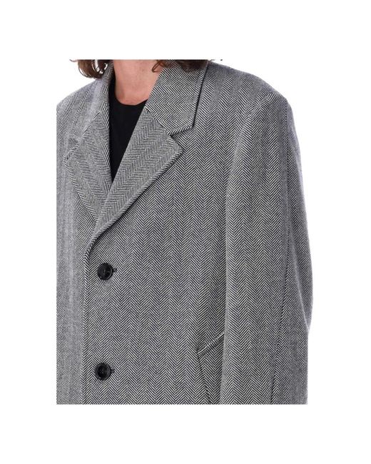 AMI Gray Single-Breasted Coats for men