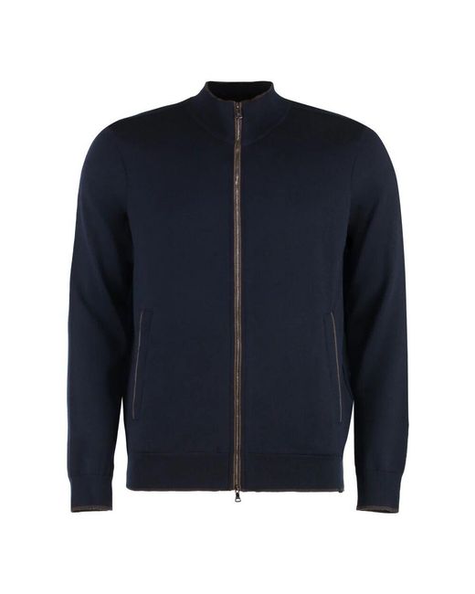 Paul & Shark Gerippter strickpullover aus reiner wolle mit taschen in Blue für Herren