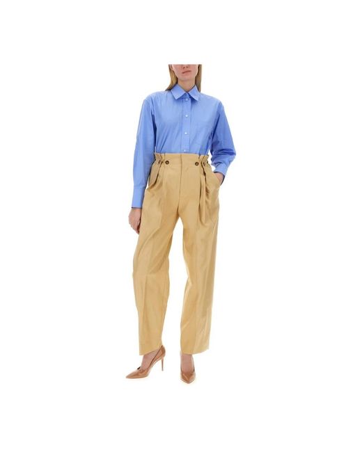 Victoria Beckham Yellow Tapered Trousers