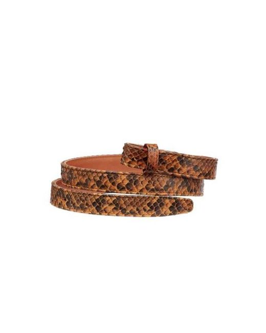 Claris Virot Dunne Python Riem in het Brown