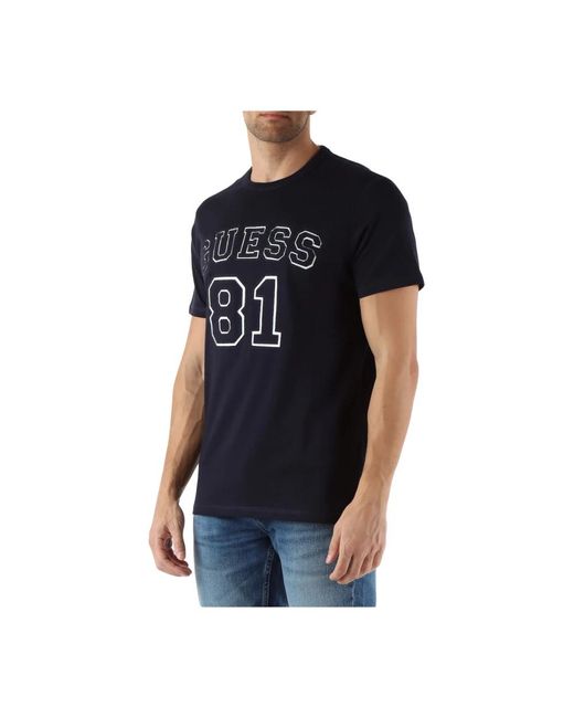 Guess Baumwolle logo regular fit t-shirt in Black für Herren