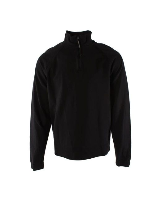 C P Company Schwarzer fleece-pullover mit einzigartigem design in Black für Herren