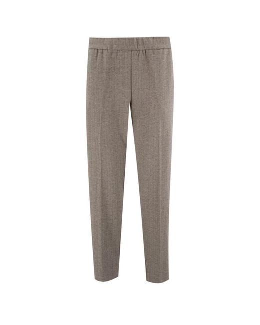 Le Tricot Perugia Gray Straight Trousers