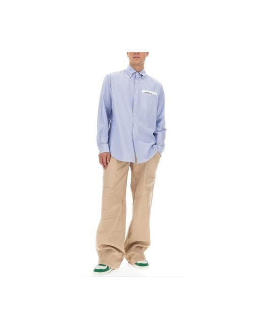 Palm Angels Natural Straight Trousers for men