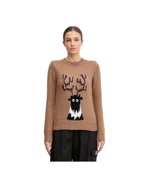 EA7 Train Apres Ski Graphic Sweater in het Brown