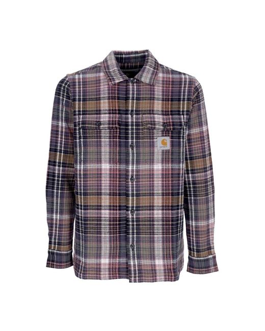 Carhartt Shirt Met Lange Mouwen L/Valmon Shirt Hamilton Bruin in het Blue voor heren
