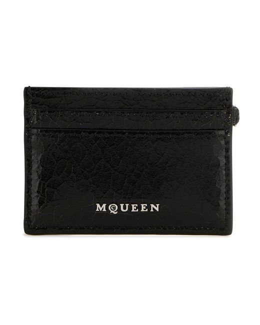 Alexander McQueen Stilvolle schwarze lederkartenhalter in Black für Herren
