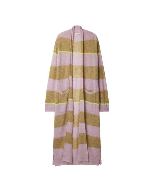 Mes Demoiselles Multicolor Gestreifte strickweste lang
