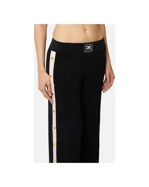 Elisabetta Franchi Black Wide Trousers