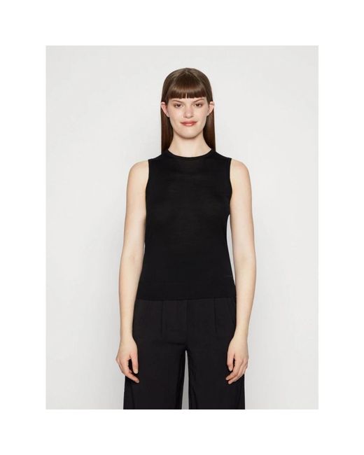Calvin Klein Black Sleeveless Tops