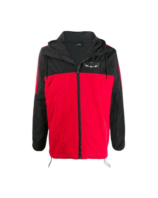 Marcelo Burlon Jassen ,Rood Multi Patch Stijlvolle Fashion Jas in het Red voor heren