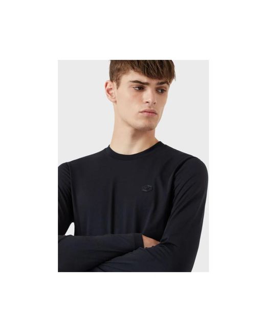 Emporio Armani Blue Long Sleeve T-Shirts for men