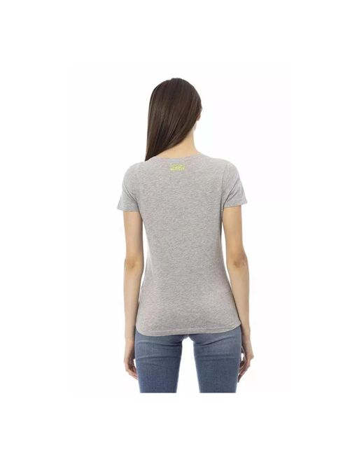 Magliette grigia in cotone a maniche corte di Trussardi in Gray