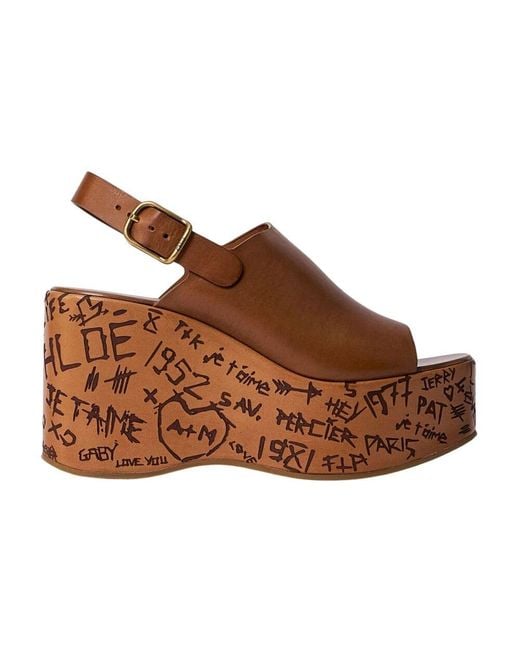 Chloé Brown Wedges