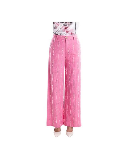 Brand Unique Wijde Broek in het Pink
