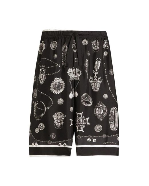 Dolce & Gabbana Black Long Shorts for men