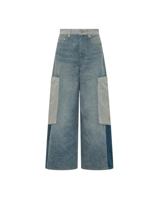 Ganni Blue Wide Jeans