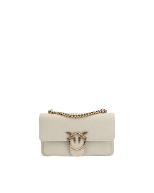 Pinko White Love One Shoulder Bag