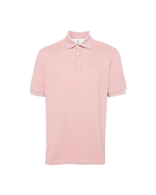 Brunello Cucinelli Pink Polo Shirts for men