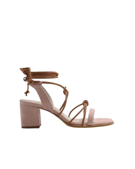 Sophie pale pink sandals di Alohas in Brown