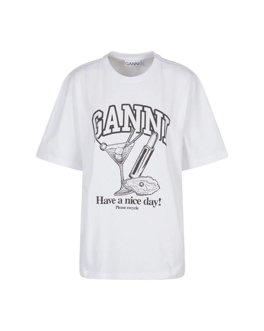Ganni White T-Shirts