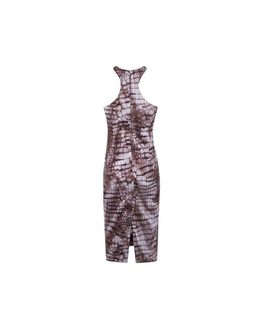 Elisabetta Franchi Purple Midi Dresses
