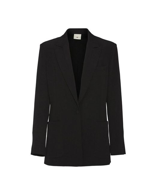 Heartmade Jassen ,Zwart ,Polyester Klassieke Zwarte Blazer Met V-Hals in het Black