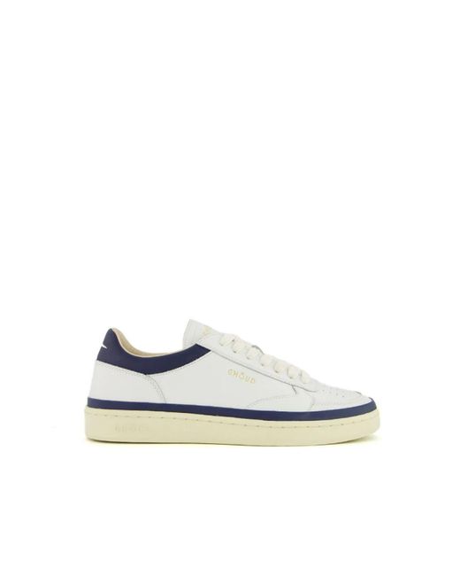 GHOUD VENICE Blaue Leder Low Top Sneakers in White für Herren