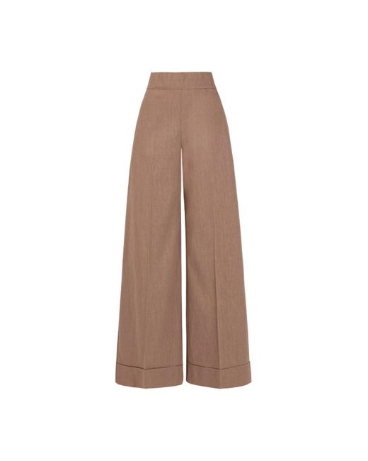 D.exterior Brown Wide Trousers