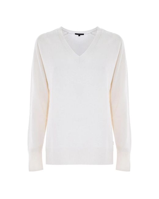 Kocca White Luxuriöser V-Ausschnitt Wollmischpullover