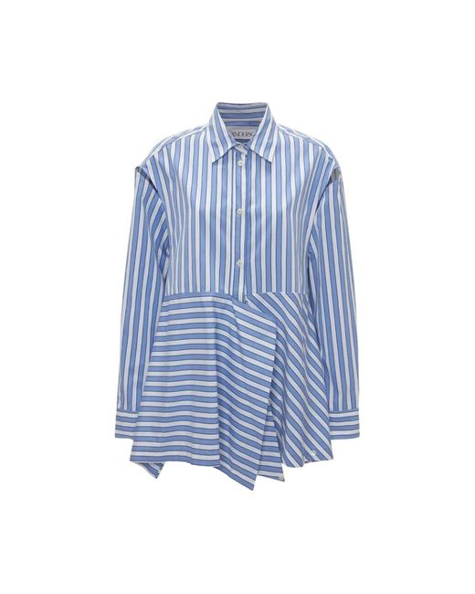 J.W. Anderson Blue Peplum Stil Hemd