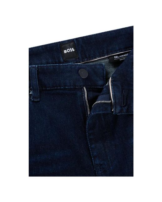HUGO Weiche Slim-Fit-Jeans Mit Mittlerer Bundhöhe in Blue für Herren