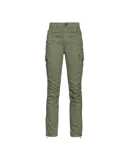 Pinko Green Slim-Fit Trousers