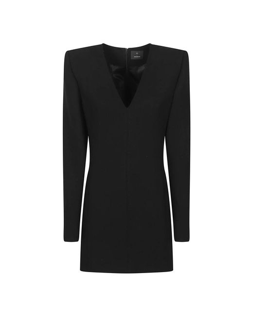 Wardrobe NYC V-Neck Mini Jurk in het Black