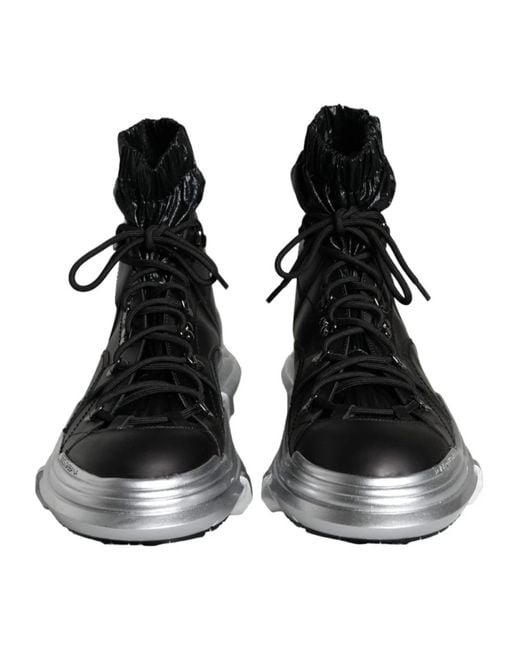 Dolce & Gabbana Black Lace-Up Boots for men