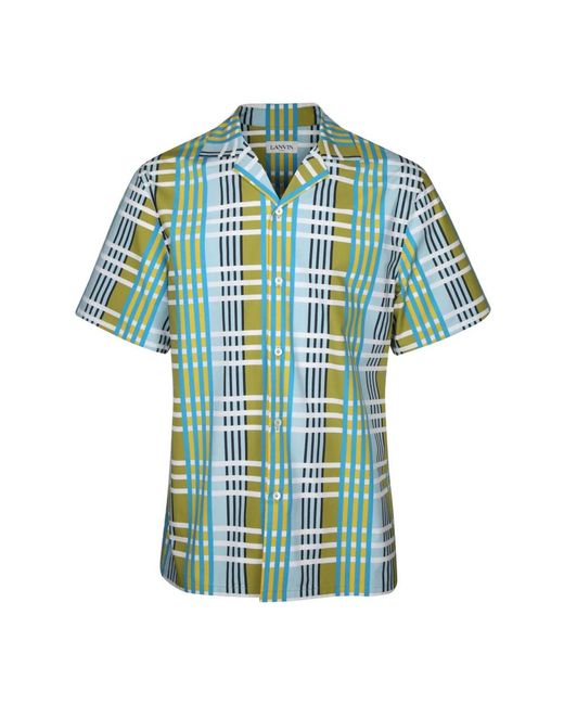 Lanvin Blue Short Sleeve Shirts for men