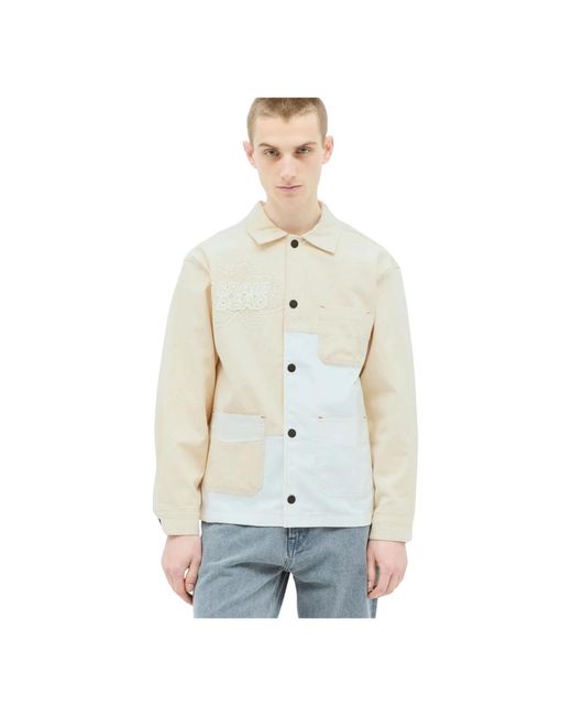 Brain Dead Panel baumwoll-canvas arbeitsjacke in White für Herren