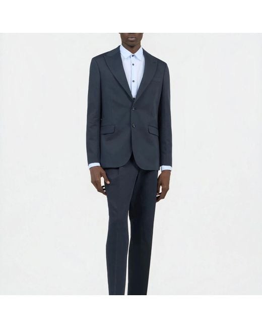 Roberto Cavalli Blue Single Breasted Suits for men