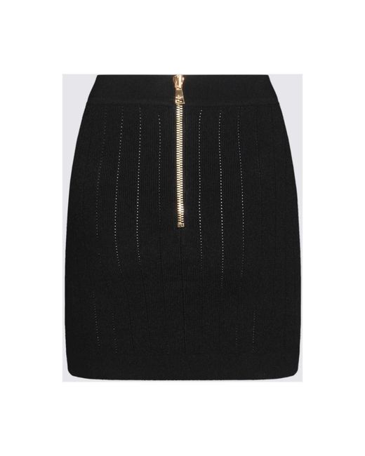 Balmain Zwarte Katoenen Rok in het Black