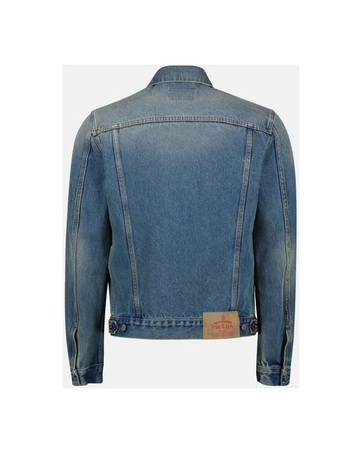 Prada Jassen ,Blauw ,Denim Denim Jas Klassiek Blauw Gewassen in het Blue voor heren