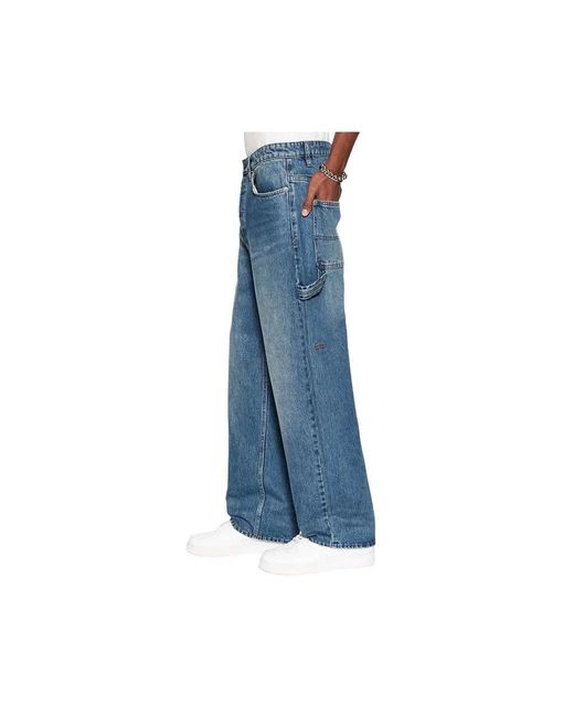 Ksubi Blue Straight Jeans for men