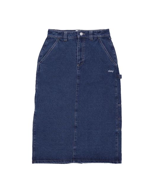 Obey Blue Denim Skirts