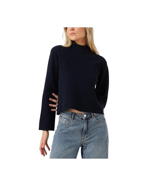 Minus Truien & Vesten ,Blauw High Neck Pullover Sweater in het Blue