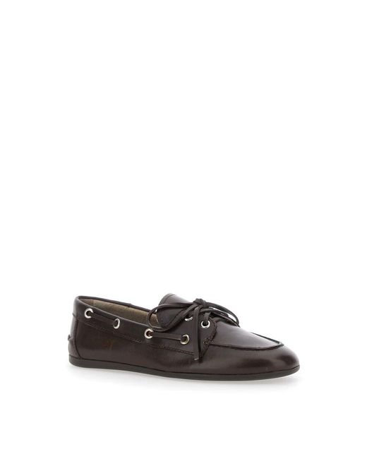 Jeffrey Campbell Brown Braune Lederloafer Mit Ösendetails