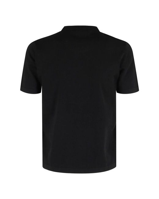 Roberto Collina Black Schwarzes Viskose T-Shirt Kurzarm Regular Fit