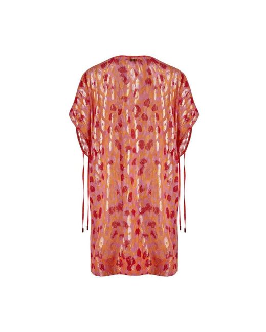 Vilebrequin Red New leopard seidenstrandkleid