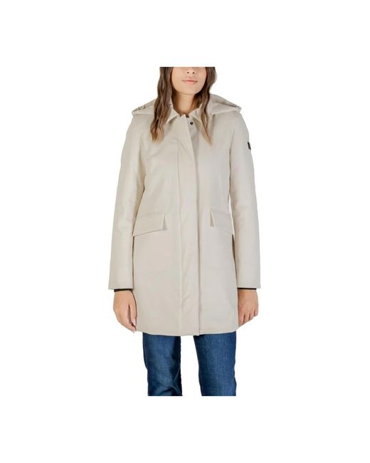 Peuterey Jassen ,Wit ,Gewatteerde Blazer Met Capuchon En Zakken in het Natural