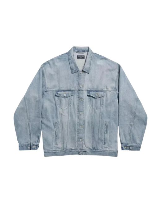 Balenciaga Blue Denim Jackets for men