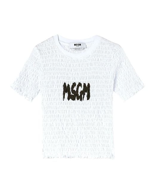 MSGM White T-Shirts